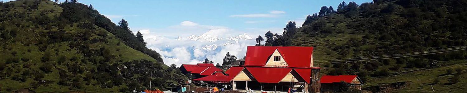 Himalayas view from Kuri Tripura Resort Kalinchowk