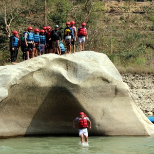 Cliff Jump at Bhote Koshi River Rafting